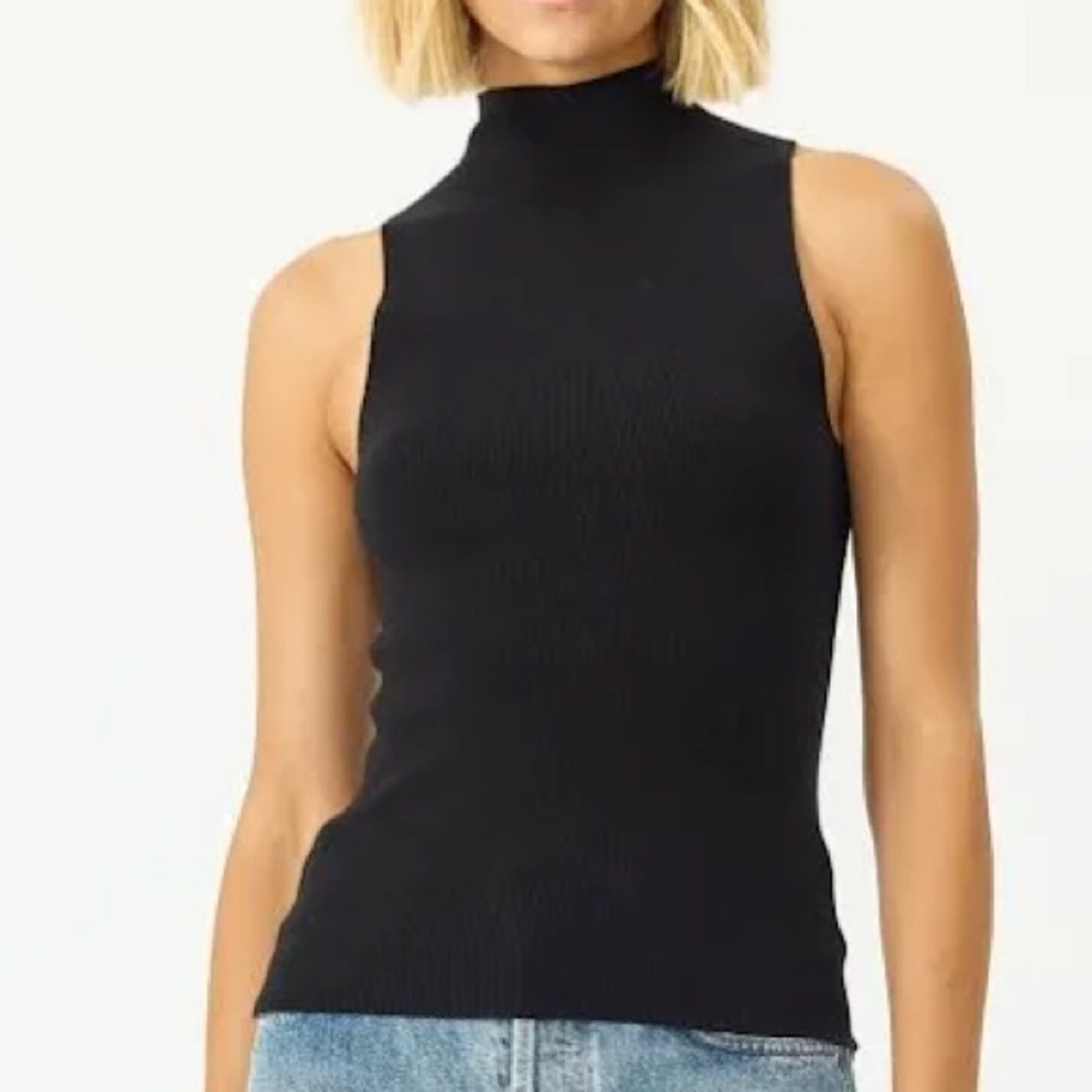 Stitches + Stripes Acryl Wooly Mock High Neck Sleeveless Business Casual Top XS